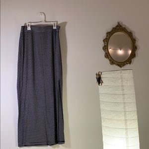 Comfy jersey knit striped maxi skirt